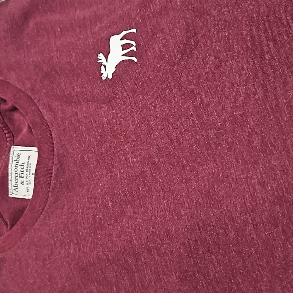 Abercrombie & Fitch Logo Long-sleeve Woman's Shirt | Burgundy - Picture 7 of 10